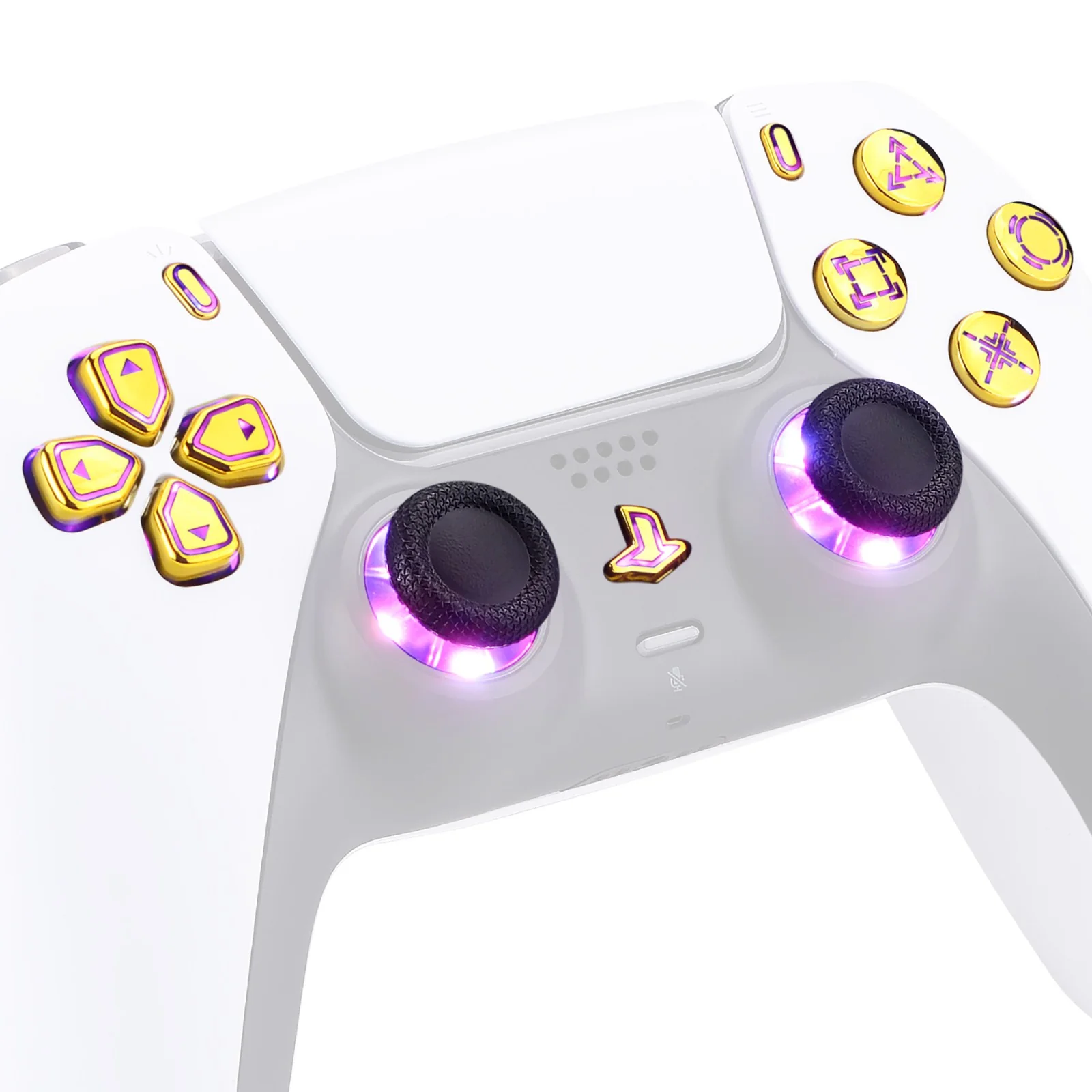 eXtremeRate Multi-Colors Luminated Buttons DTF V3 LED Kit for PS5 Controlle BDM-010/020 - Chrome Gold - Image 9