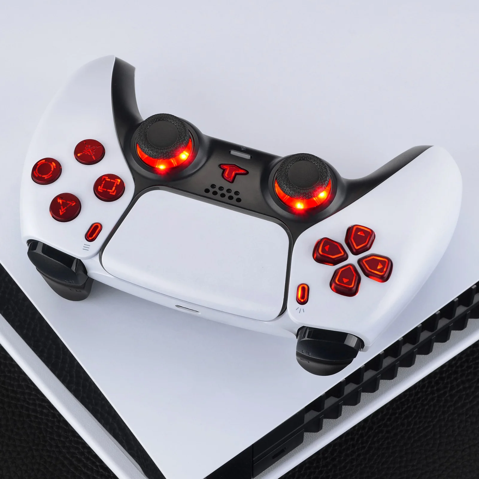 eXtremeRate Multi-Colors Luminated Buttons DTF V3 LED Kit for PS5 Controlle BDM-010/020 - Scarlet Red - Image 8
