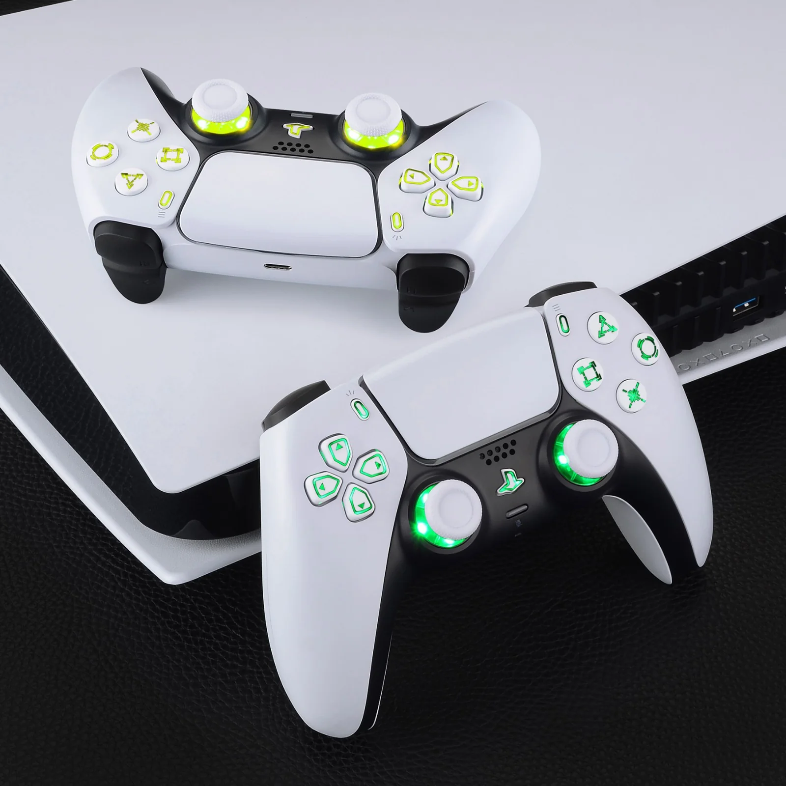 eXtremeRate Multi-Colors Luminated Buttons DTF V3 LED Kit for PS5 Controlle BDM-010/020 - White - Image 5