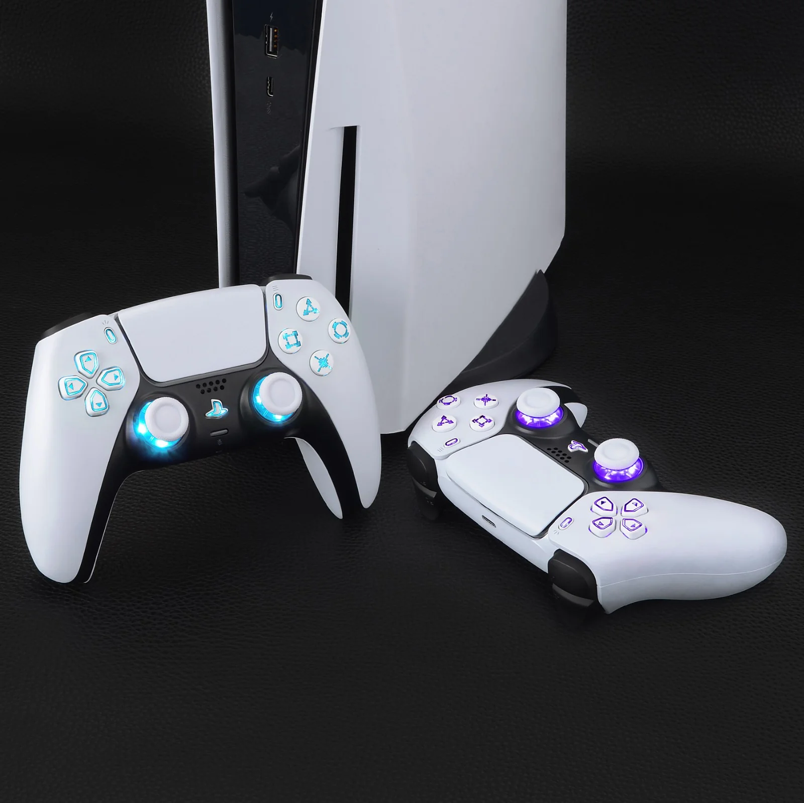 eXtremeRate Multi-Colors Luminated Buttons DTF V3 LED Kit for PS5 Controlle BDM-010/020 - White - Image 6