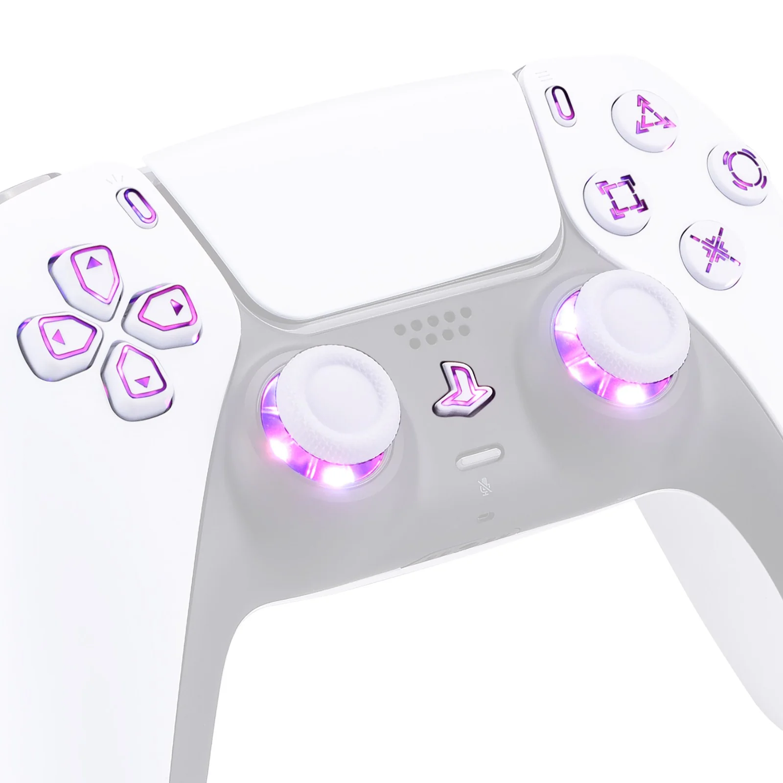 eXtremeRate Multi-Colors Luminated Buttons DTF V3 LED Kit for PS5 Controlle BDM-010/020 - White - Image 9