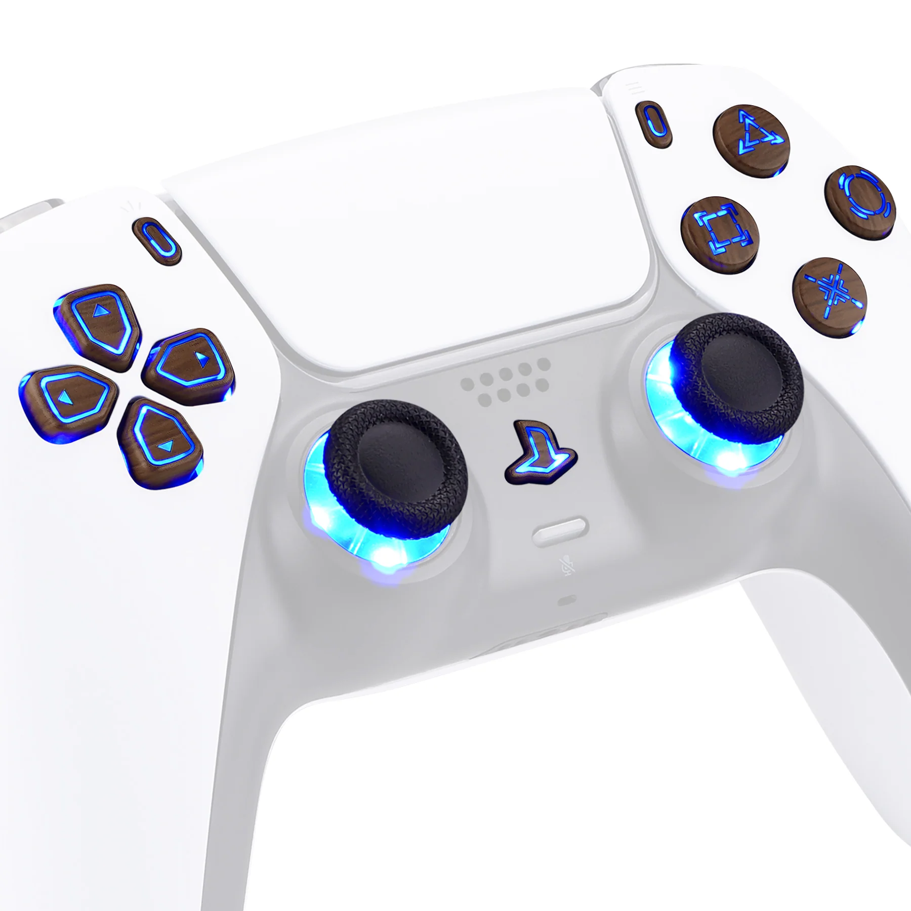 eXtremeRate Multi-Colors Luminated Buttons DTF V3 LED Kit for PS5 Controlle BDM-010/020 - Wood Grain - Image 10