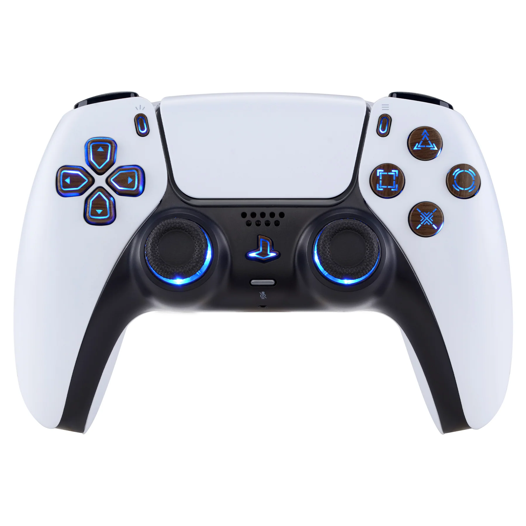 eXtremeRate Multi-Colors Luminated Buttons DTF V3 LED Kit for PS5 Controlle BDM-010/020 - Wood Grain - Image 2