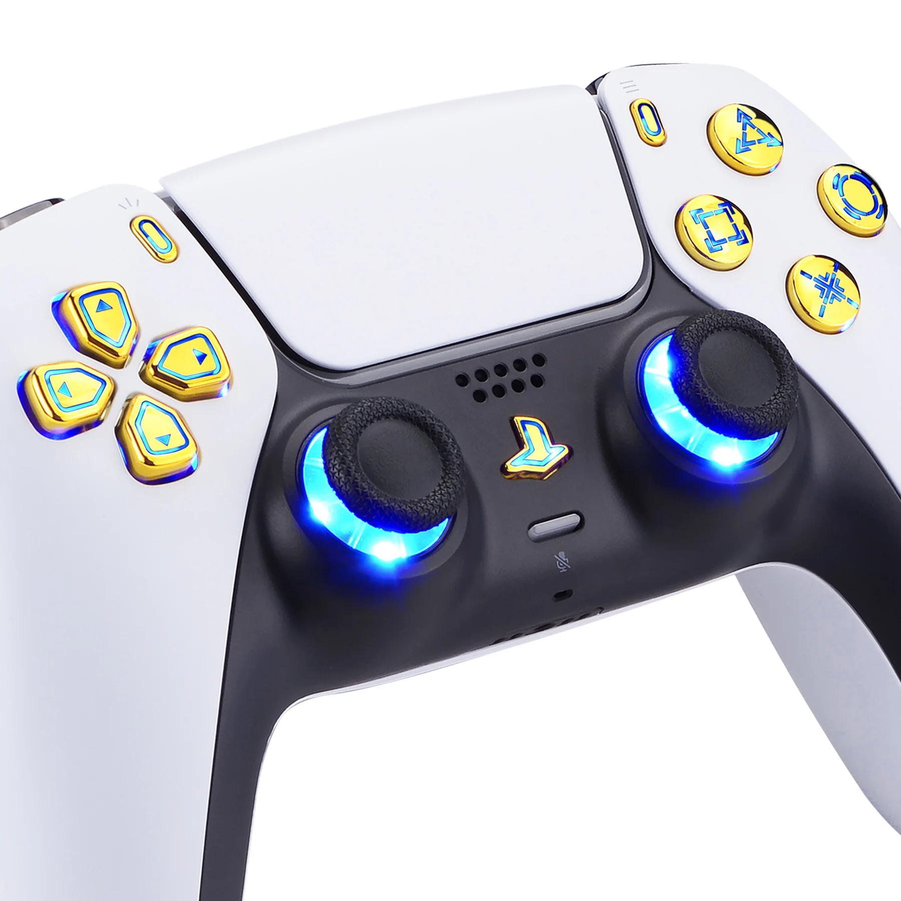 eXtremeRate Multi-Colors Luminated Buttons DTF V3 LED Kit for PS5 Controller BDM-030/040/050 - Chrome Gold - Image 7