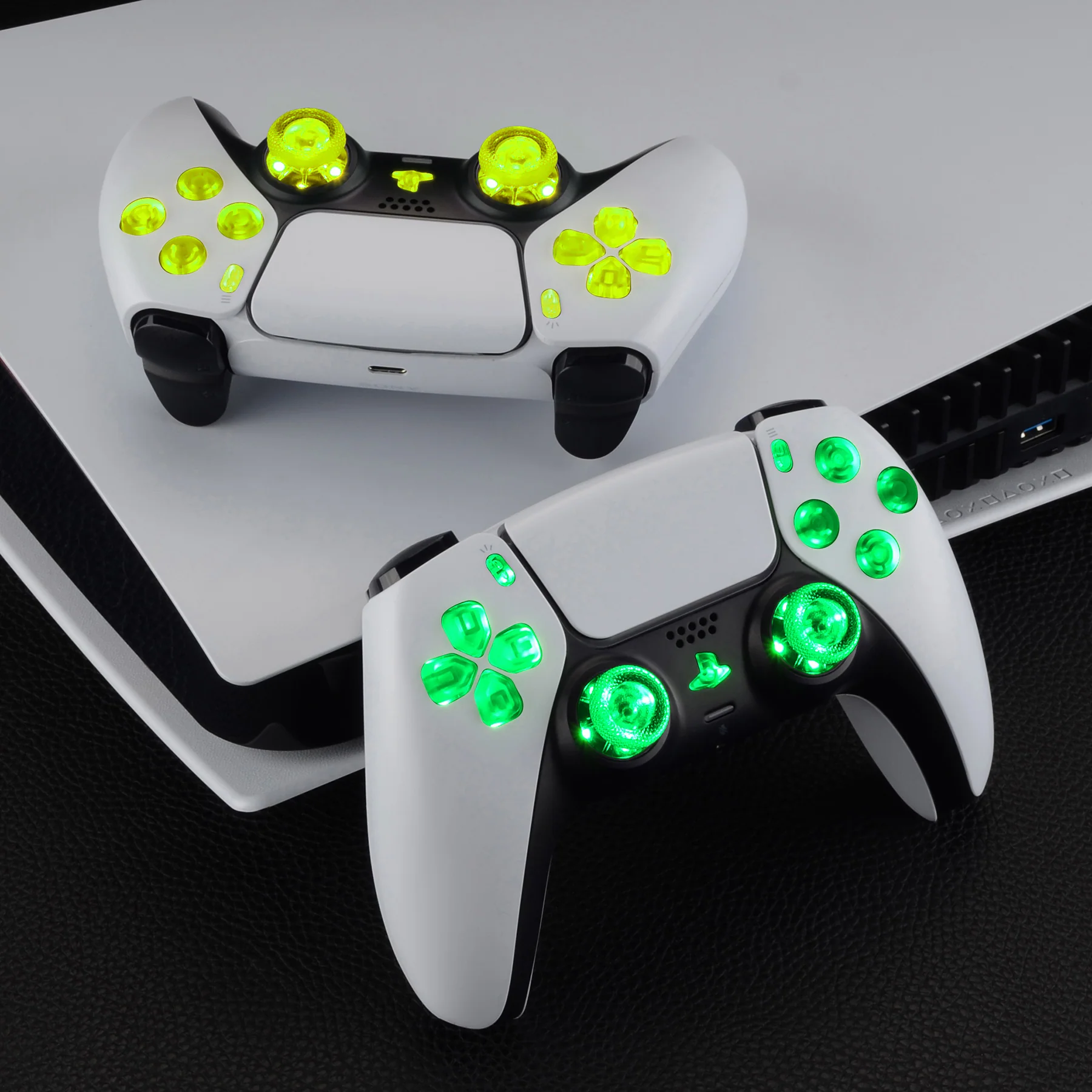 eXtremeRate Multi-Colors Luminated Buttons DTF V3 LED Kit for PS5 Controller BDM-030/040/050 - Clear - Image 5