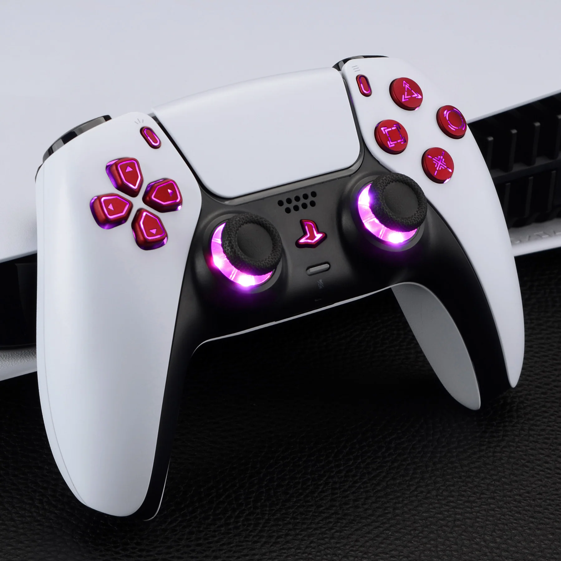 eXtremeRate Multi-Colors Luminated Buttons DTF V3 LED Kit for PS5 Controller BDM-030/040/050 - Scarlet Red - Image 2