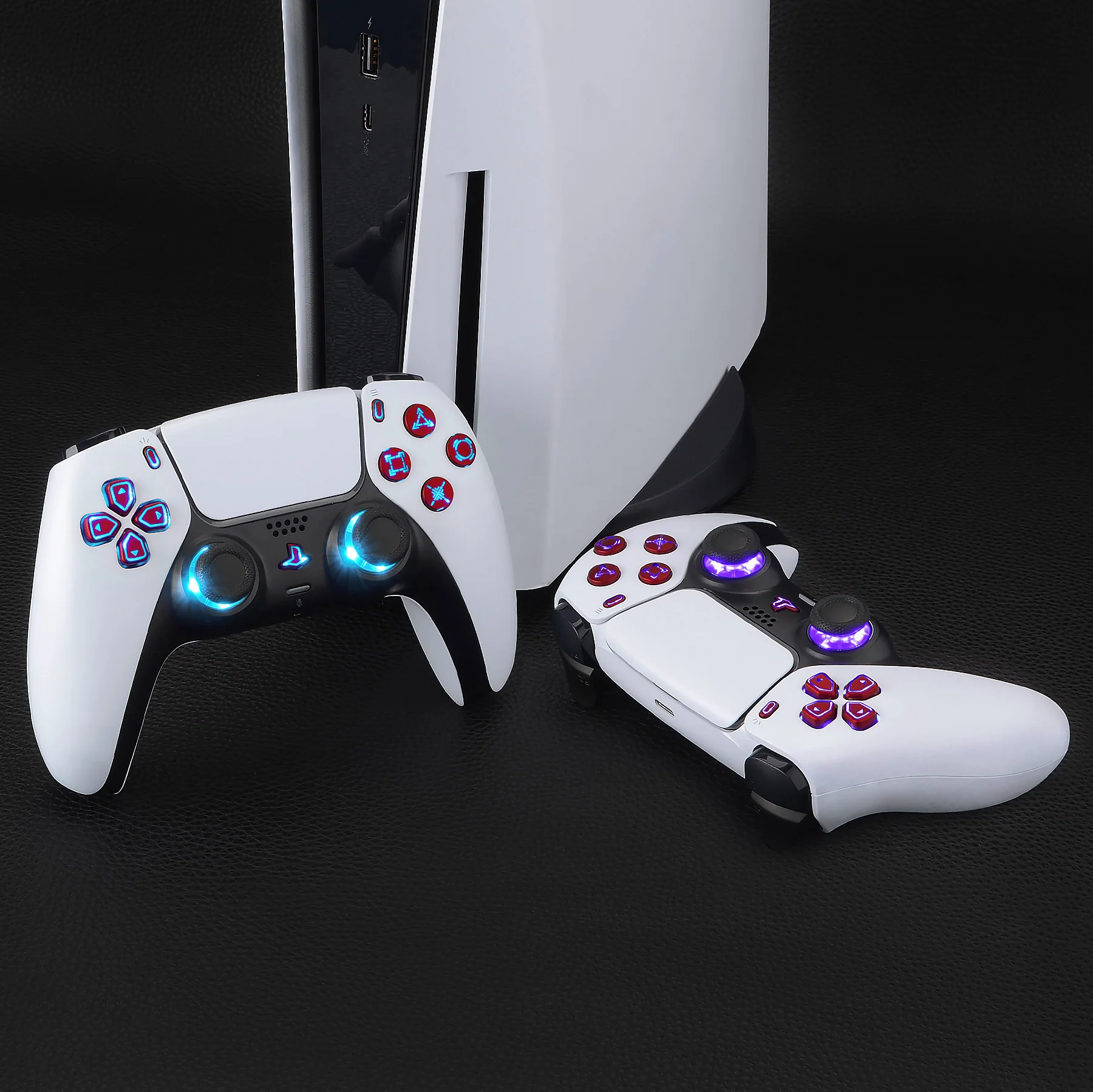 eXtremeRate Multi-Colors Luminated Buttons DTF V3 LED Kit for PS5 Controller BDM-030/040/050 - Scarlet Red - Image 4