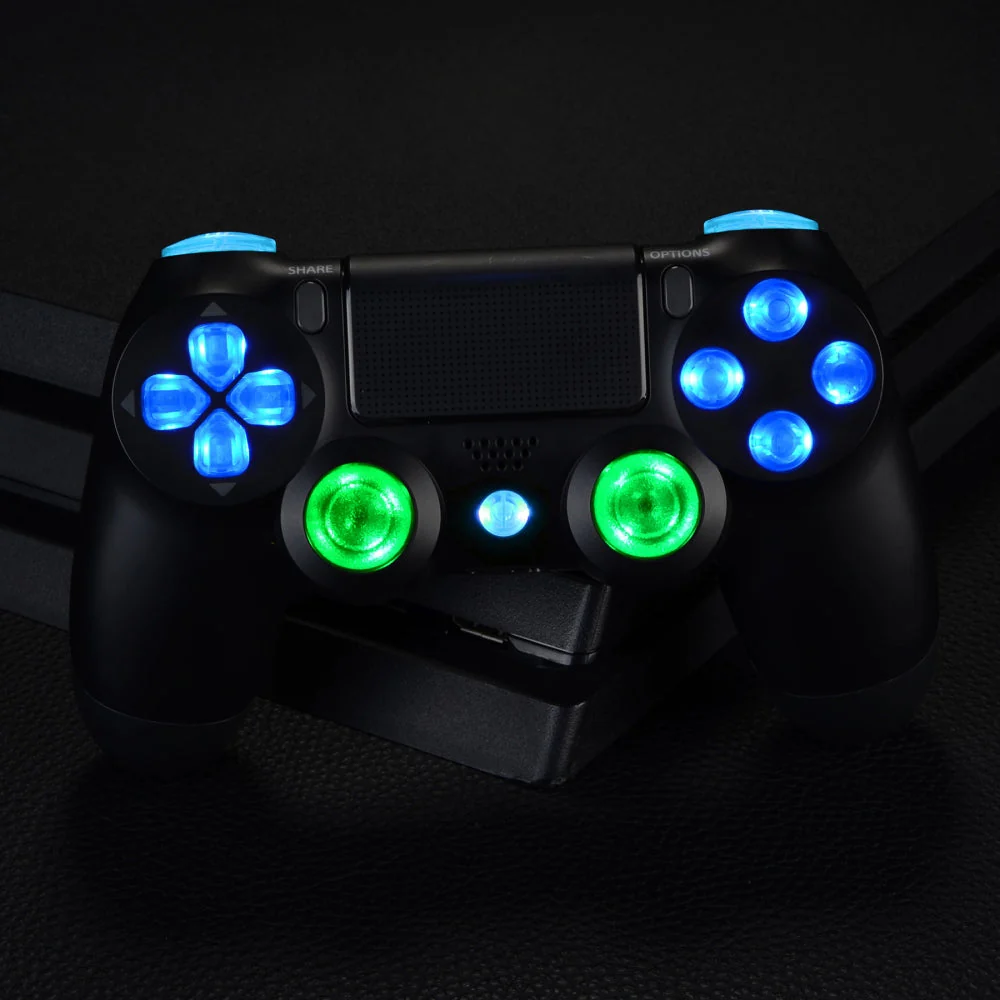 eXtremeRate Multi-Colors Luminated Buttons DTFS LED Kit for PS4 CUH-ZCT2 Controller - Clear - Image 6