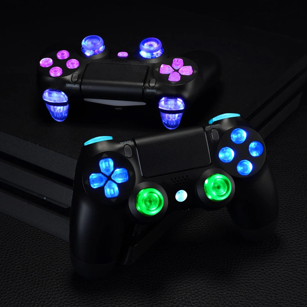 eXtremeRate Multi-Colors Luminated Buttons DTFS LED Kit for PS4 CUH-ZCT2 Controller - Clear - Image 8