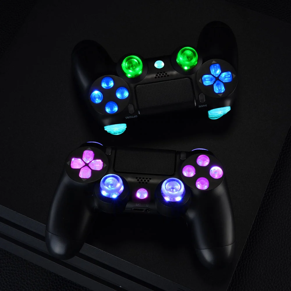 eXtremeRate Multi-Colors Luminated Buttons DTFS LED Kit for PS4 CUH-ZCT2 Controller - Clear - Image 9