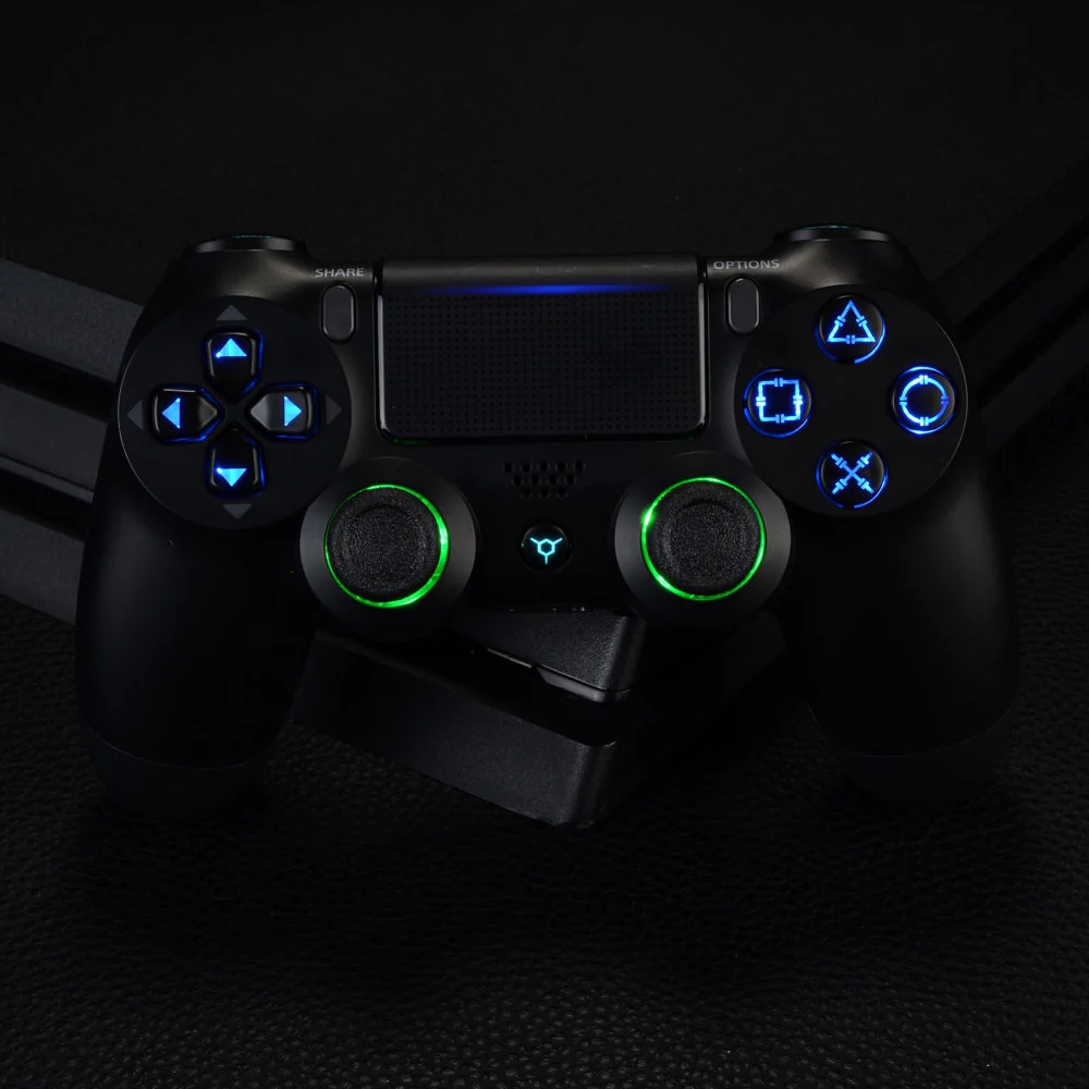 eXtremeRate Multi-Colors Luminated Buttons DTFS LED Kit for PS4 CUH-ZCT2 Controller - Black - Image 6