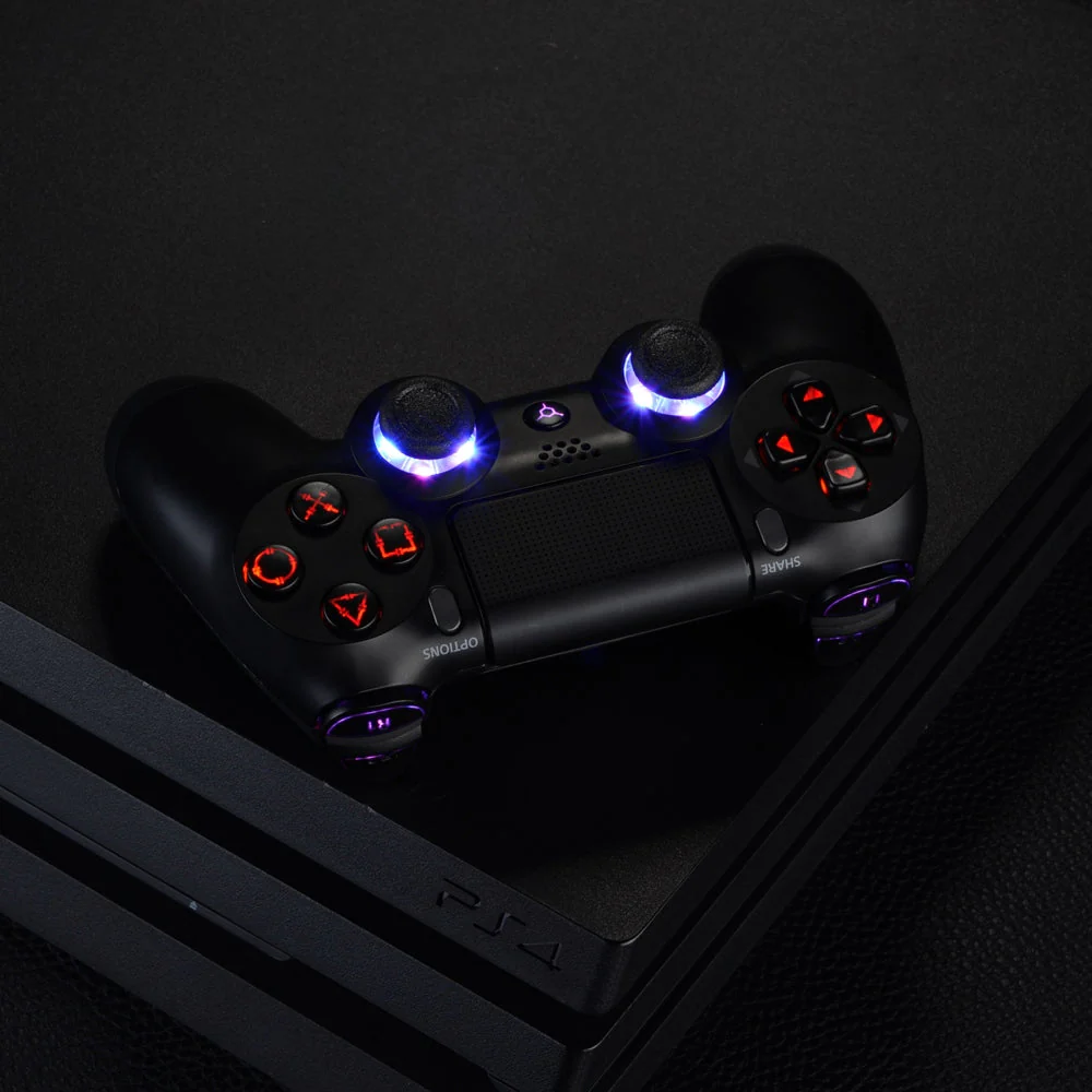 eXtremeRate Multi-Colors Luminated Buttons DTFS LED Kit for PS4 CUH-ZCT2 Controller - Black - Image 7