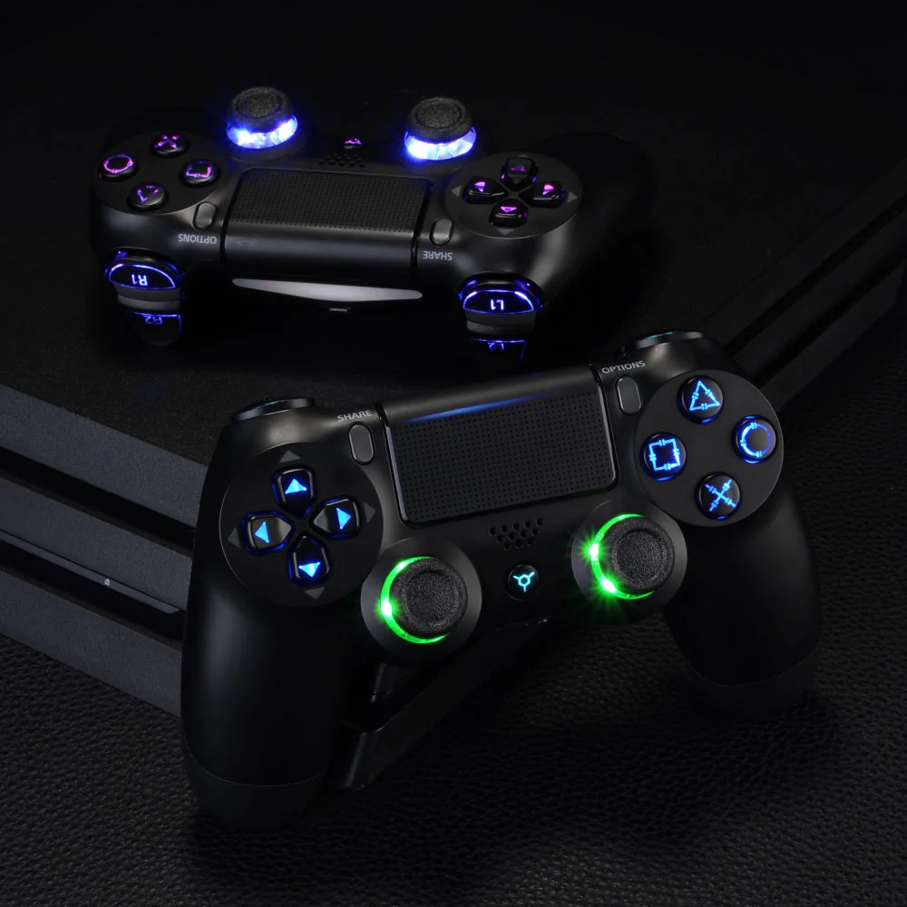 eXtremeRate Multi-Colors Luminated Buttons DTFS LED Kit for PS4 CUH-ZCT2 Controller - Black - Image 8