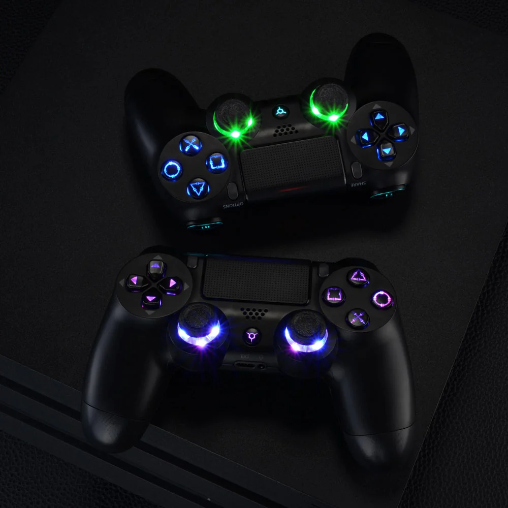 eXtremeRate Multi-Colors Luminated Buttons DTFS LED Kit for PS4 CUH-ZCT2 Controller - Black - Image 9