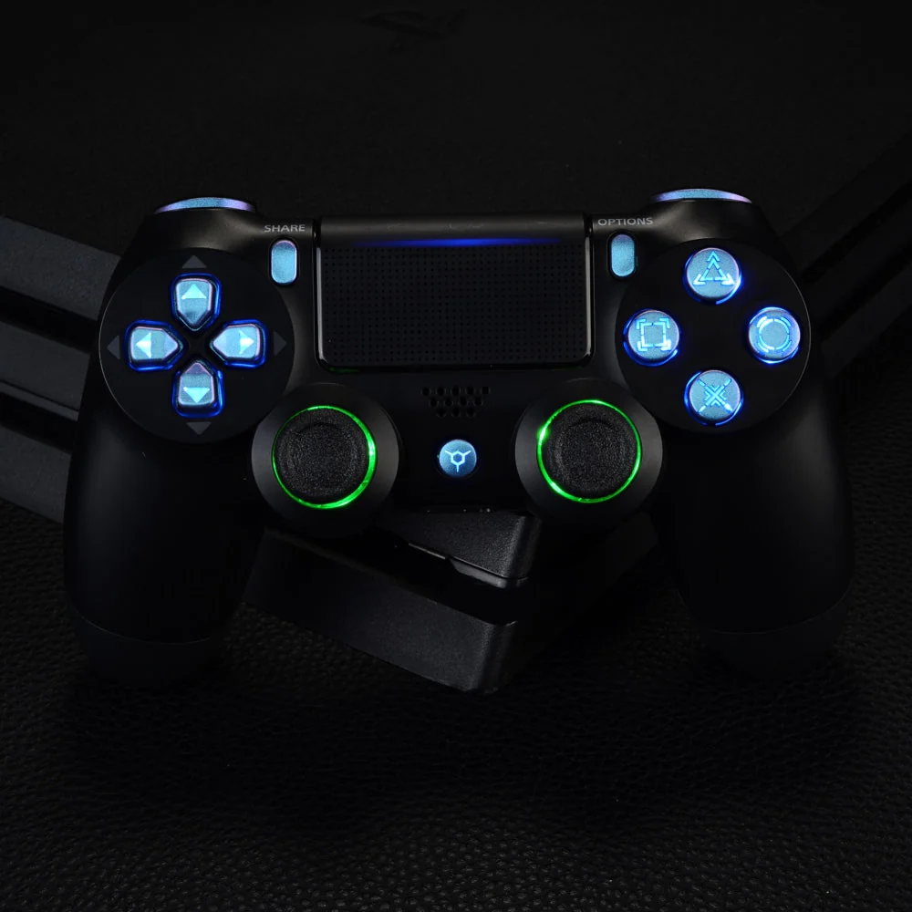 eXtremeRate Multi-Colors Luminated Buttons DTFS LED Kit for PS4 CUH-ZCT2 Controller - Chameleon Purple Blue - Image 6