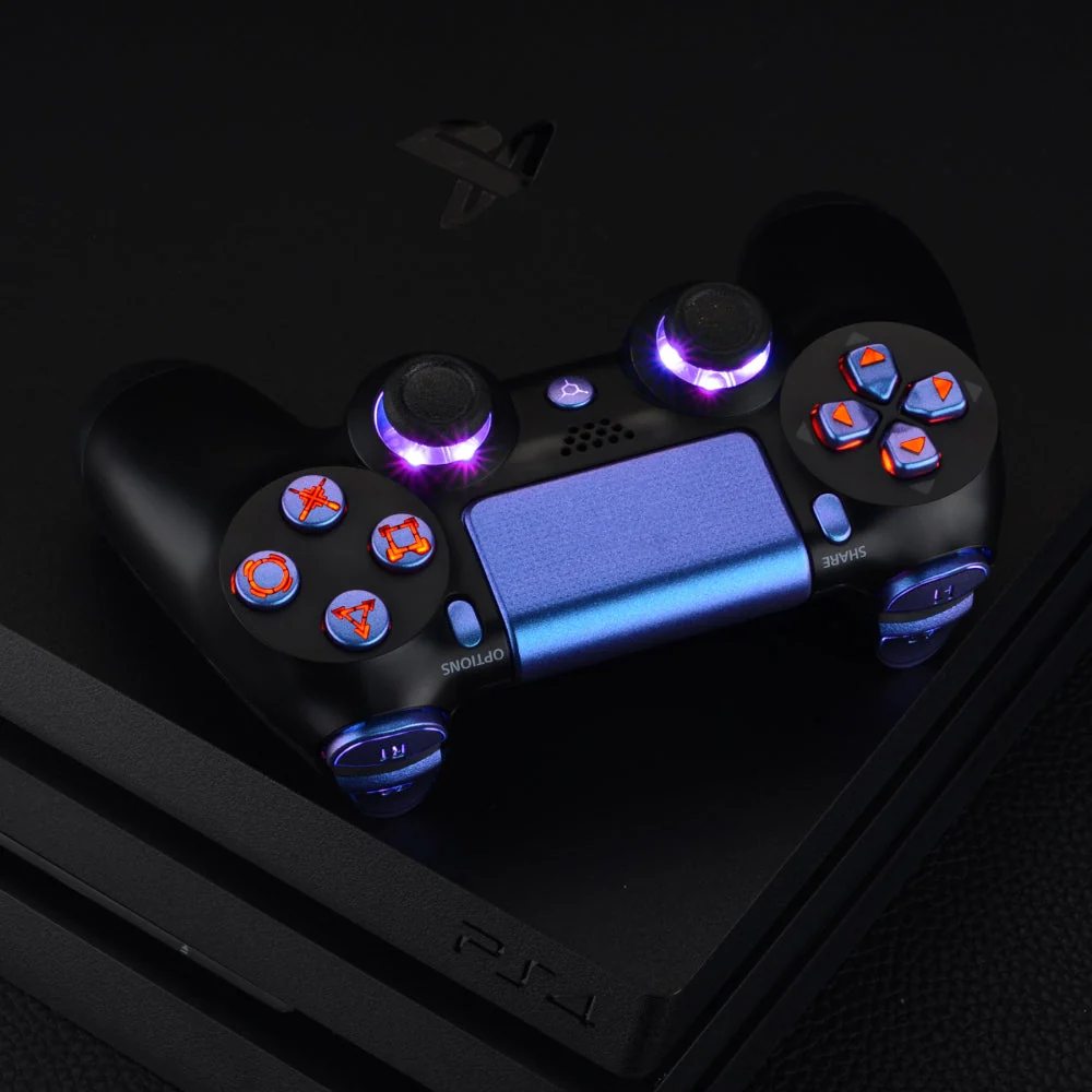 eXtremeRate Multi-Colors Luminated Buttons DTFS LED Kit for PS4 CUH-ZCT2 Controller - Chameleon Purple Blue - Image 7
