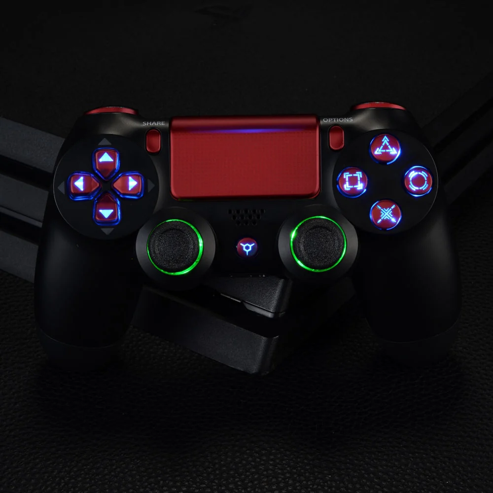 eXtremeRate Multi-Colors Luminated Buttons DTFS LED Kit for PS4 CUH-ZCT2 Controller - Scarlet Red - Image 6
