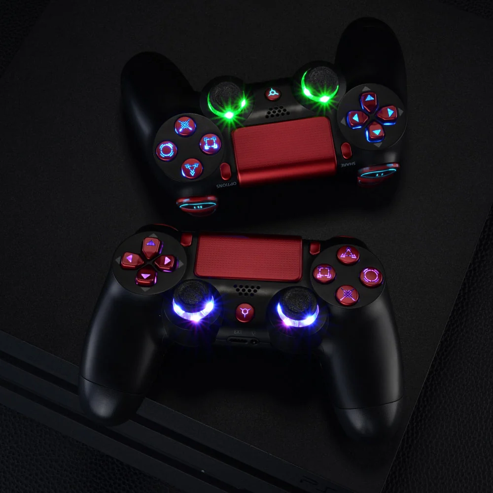 eXtremeRate Multi-Colors Luminated Buttons DTFS LED Kit for PS4 CUH-ZCT2 Controller - Scarlet Red - Image 9