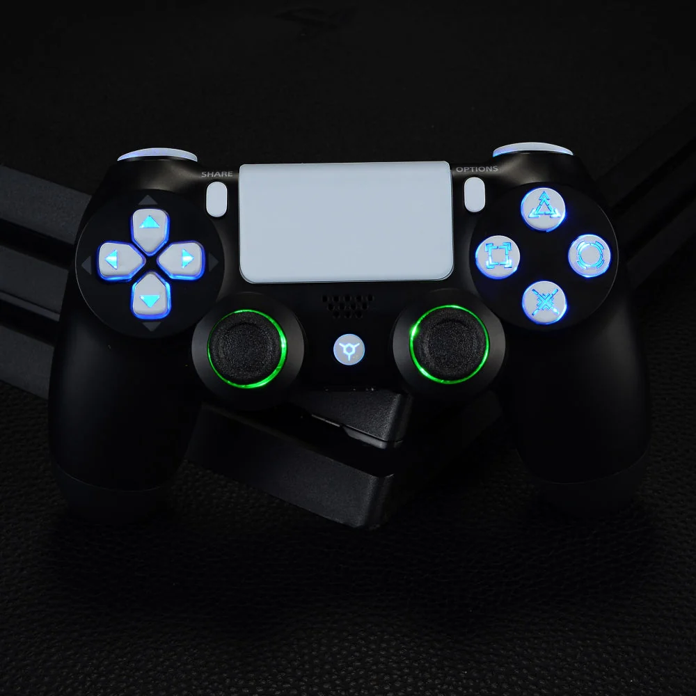 eXtremeRate Multi-Colors Luminated Buttons DTFS LED Kit for PS4 CUH-ZCT2 Controller - White - Image 6