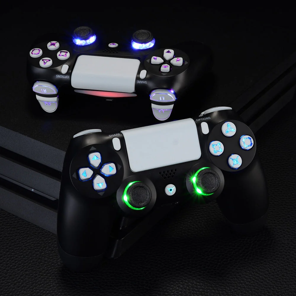 eXtremeRate Multi-Colors Luminated Buttons DTFS LED Kit for PS4 CUH-ZCT2 Controller - White - Image 8