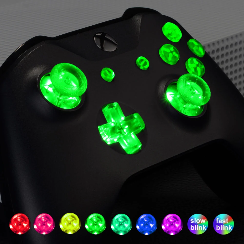 eXtremeRate Multi-Colors Luminated Buttons DTF LED Kit for Xbox One Standard & Xbox One X/S Controller - Clear - Image 2