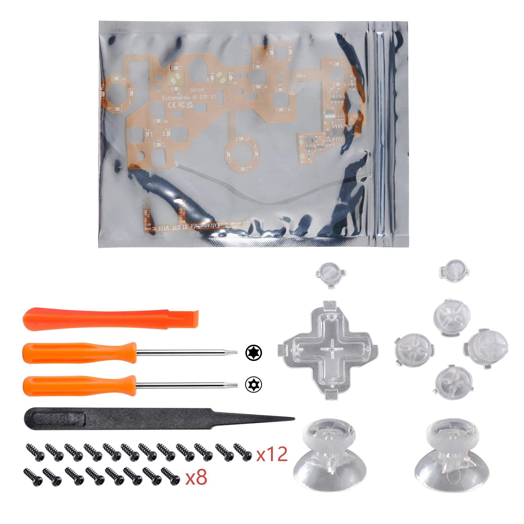 eXtremeRate Multi-Colors Luminated Buttons DTF LED Kit for Xbox One Standard & Xbox One X/S Controller - Clear - Image 3