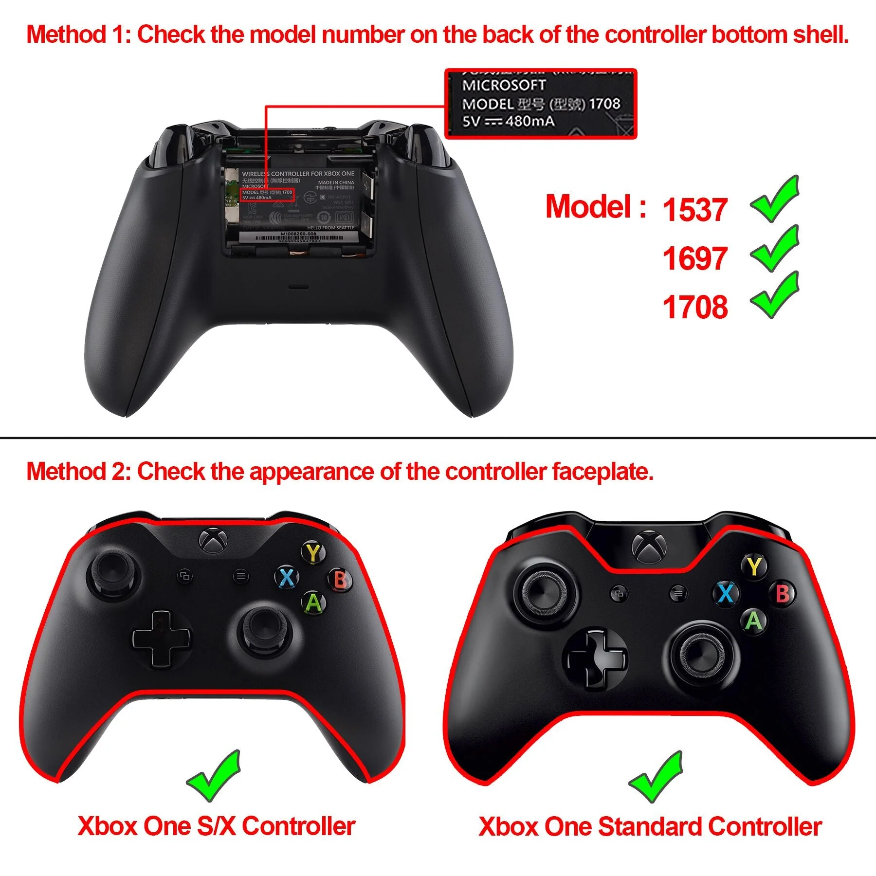 eXtremeRate Multi-Colors Luminated Buttons DTF LED Kit for Xbox One Standard & Xbox One X/S Controller - Clear - Image 4