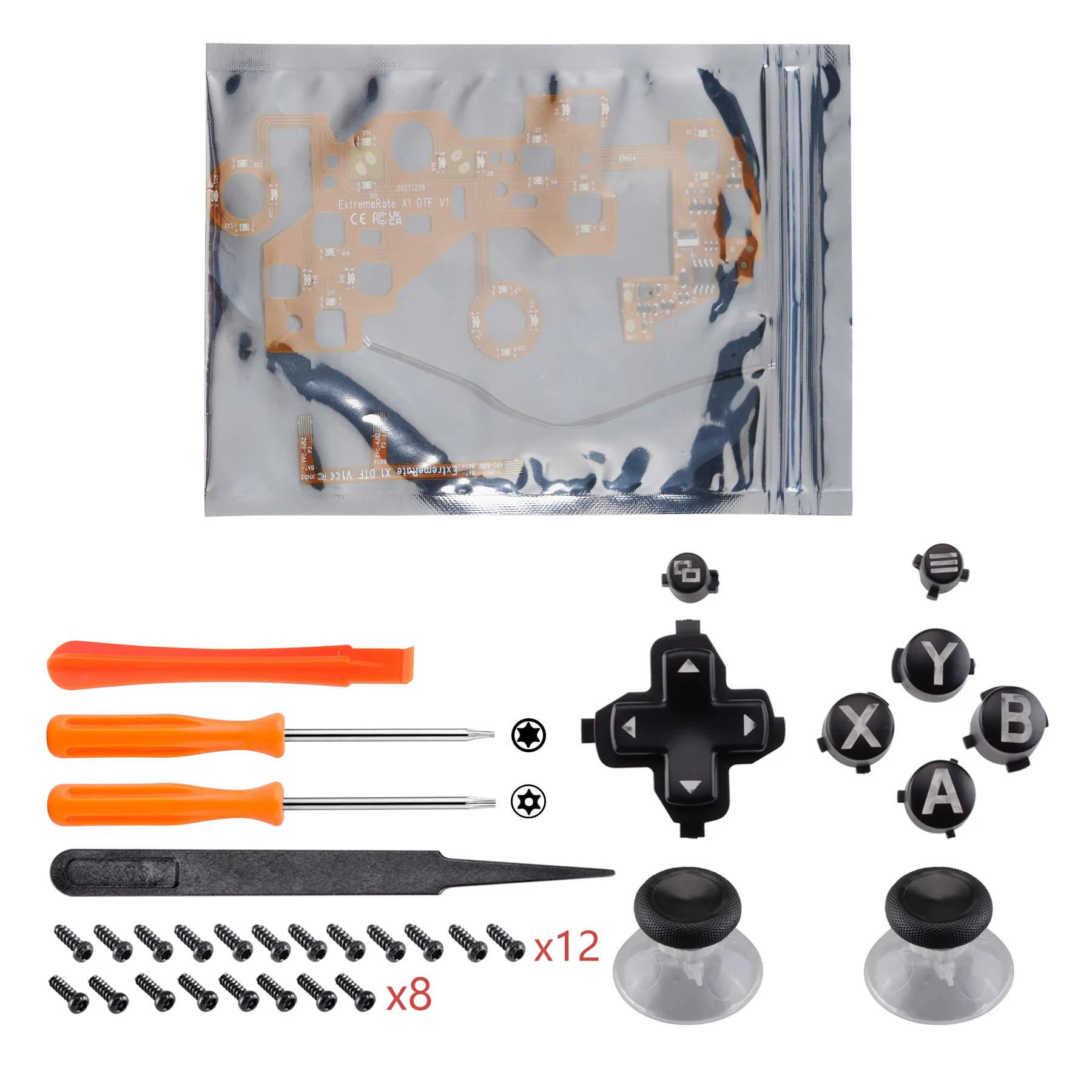 eXtremeRate Multi-Colors Luminated Buttons DTF LED Kit for Xbox One Standard & Xbox One X/S Controller - Black - Image 3
