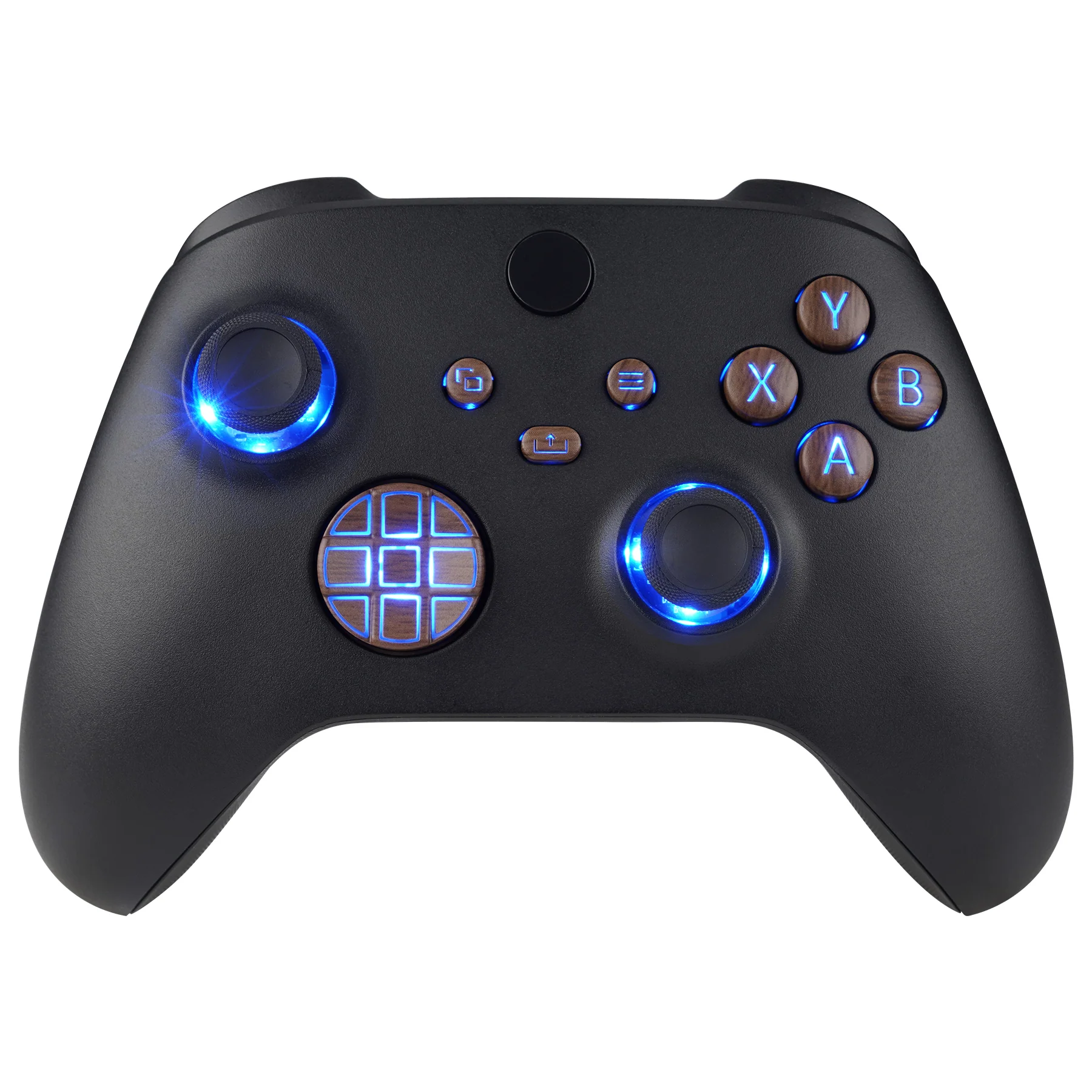 eXtremeRate Multi-Colors Luminated Buttons DTF LED Kit for Xbox Series X & S Controller - Wood Grain - Image 2