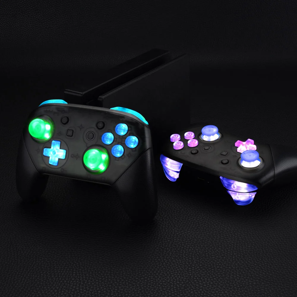 eXtremeRate Multi-Colors Luminated Button DTFS LED Kit for NS Switch Pro Controller - Clear - Image 4