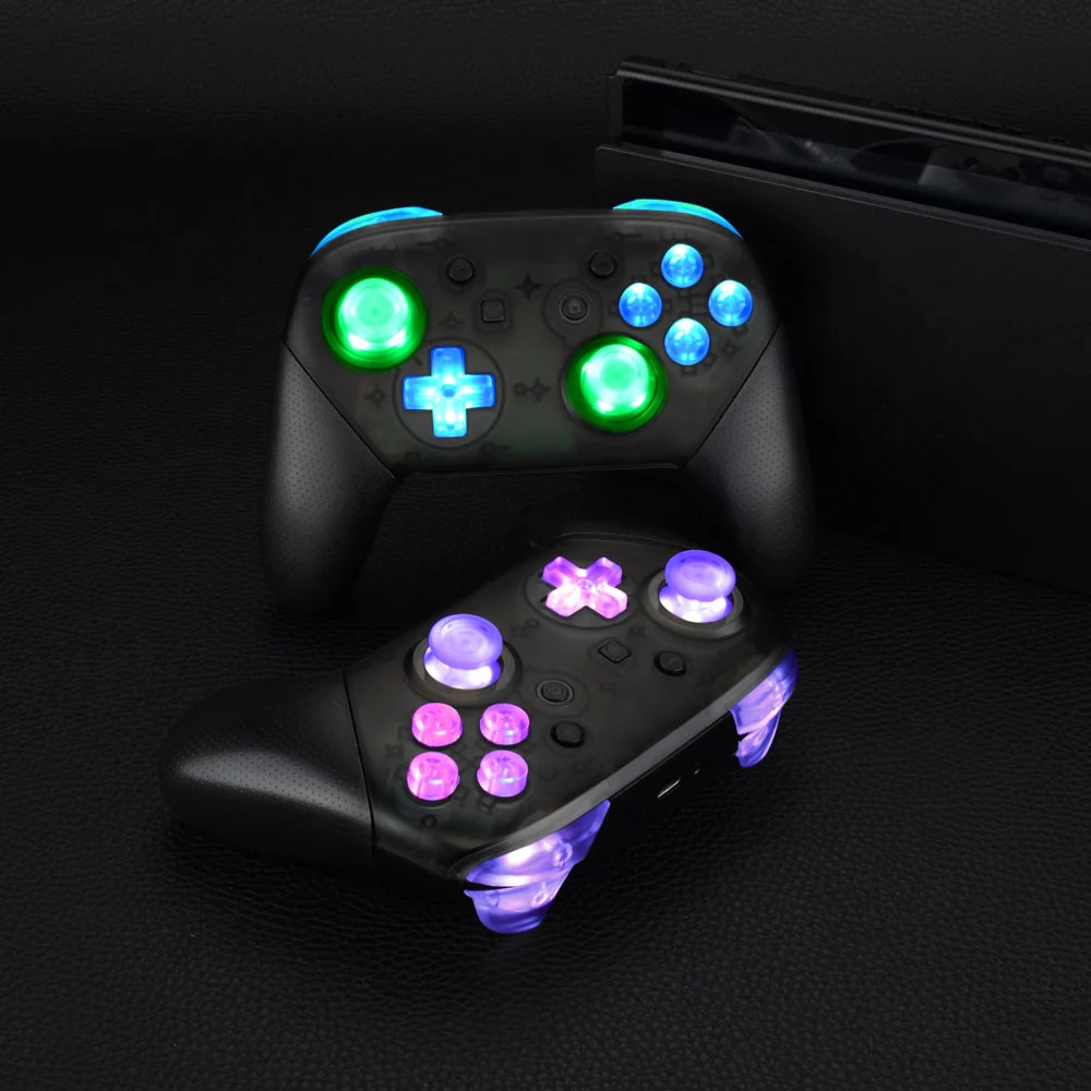 eXtremeRate Multi-Colors Luminated Button DTFS LED Kit for NS Switch Pro Controller - Clear - Image 5