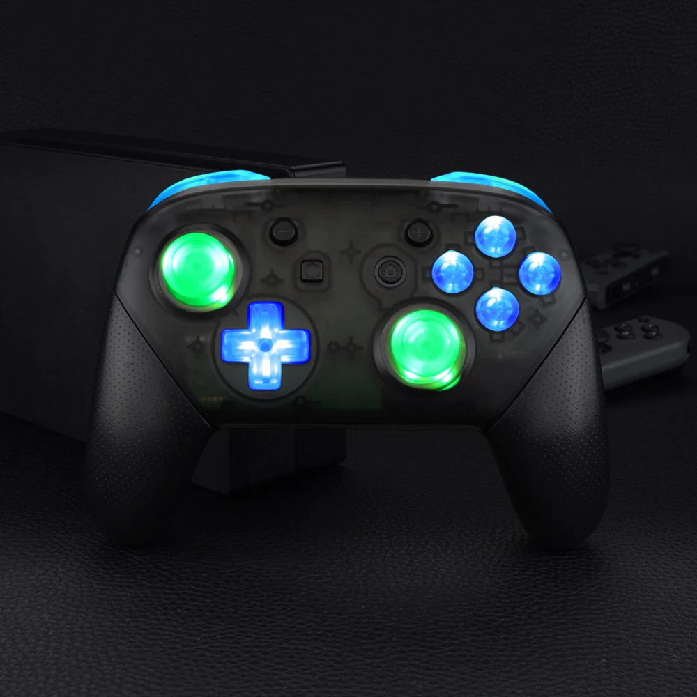eXtremeRate Multi-Colors Luminated Button DTFS LED Kit for NS Switch Pro Controller - Clear - Image 6