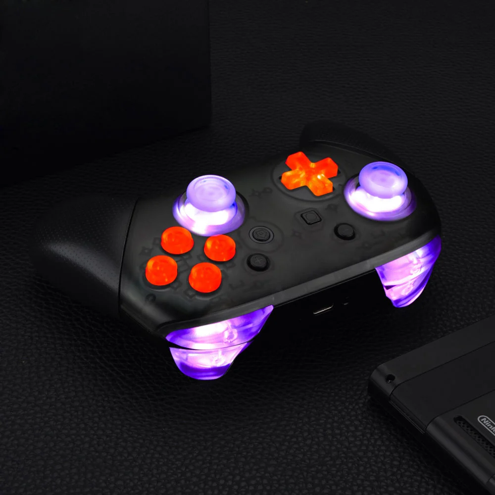 eXtremeRate Multi-Colors Luminated Button DTFS LED Kit for NS Switch Pro Controller - Clear - Image 7