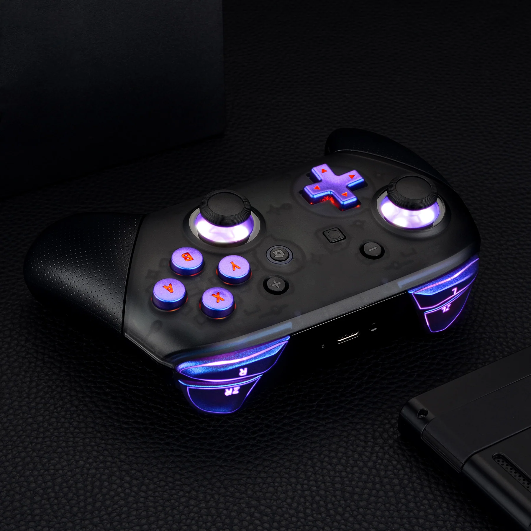 eXtremeRate Multi-Colors Luminated Button DTFS LED Kit for NS Switch Pro Controller - Chameleon Purple Blue - Image 7