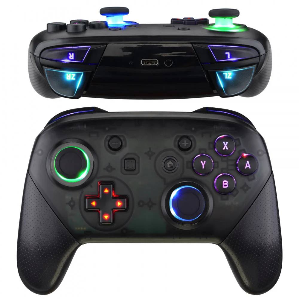 eXtremeRate Multi-Colors Luminated Button DTFS LED Kit for NS Switch Pro Controller - Black - Image 2