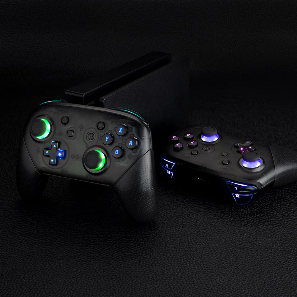 eXtremeRate Multi-Colors Luminated Button DTFS LED Kit for NS Switch Pro Controller - Black - Image 4