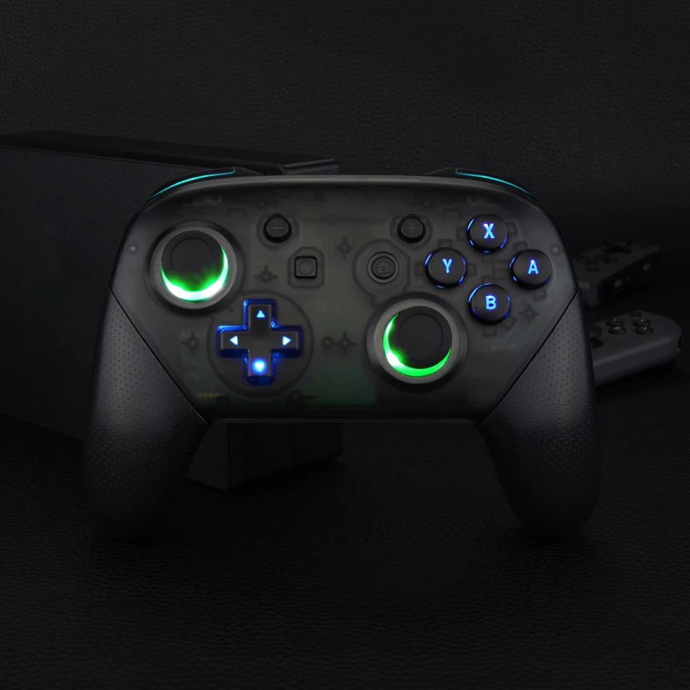 eXtremeRate Multi-Colors Luminated Button DTFS LED Kit for NS Switch Pro Controller - Black - Image 6