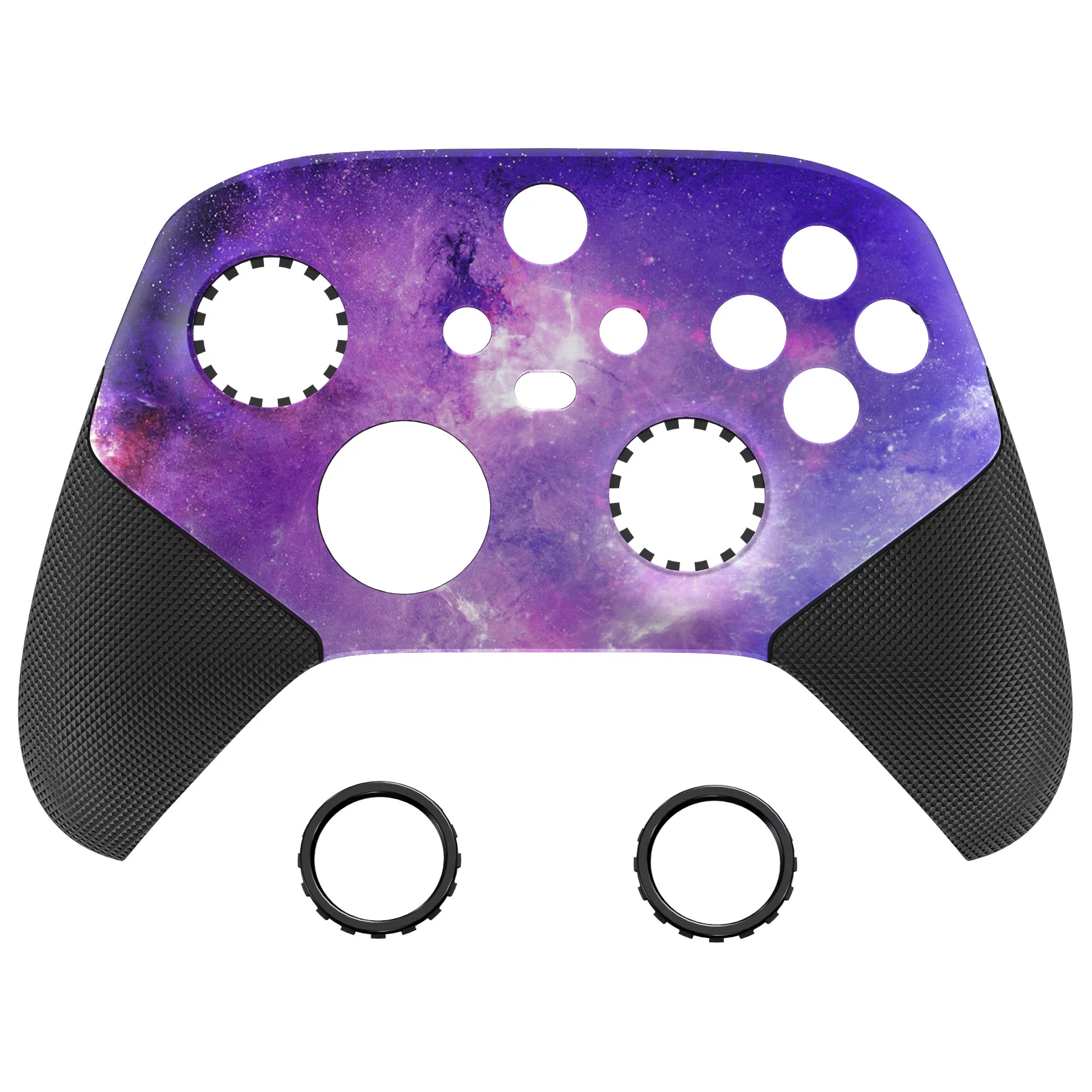 eXtremeRate ASR Version Performance Rubberized Grip Front Housing Shell with Accent Rings for Xbox Series X & S Controller - Nebula Galaxy - Image 10