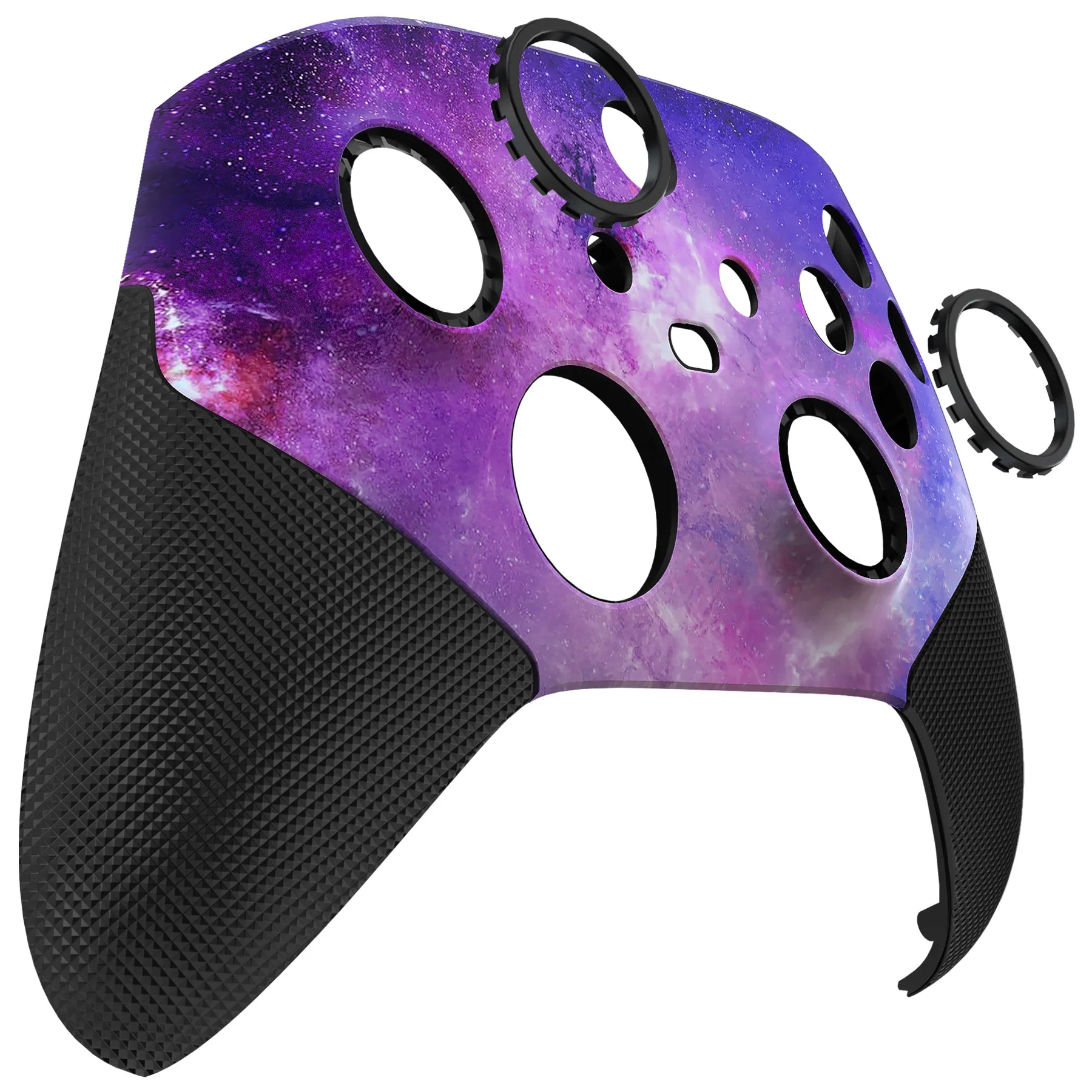 eXtremeRate ASR Version Performance Rubberized Grip Front Housing Shell with Accent Rings for Xbox Series X & S Controller - Nebula Galaxy - Image 12