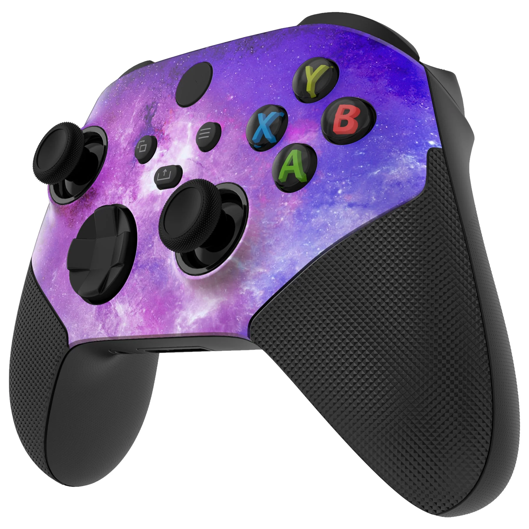 eXtremeRate ASR Version Performance Rubberized Grip Front Housing Shell with Accent Rings for Xbox Series X & S Controller - Nebula Galaxy - Image 7