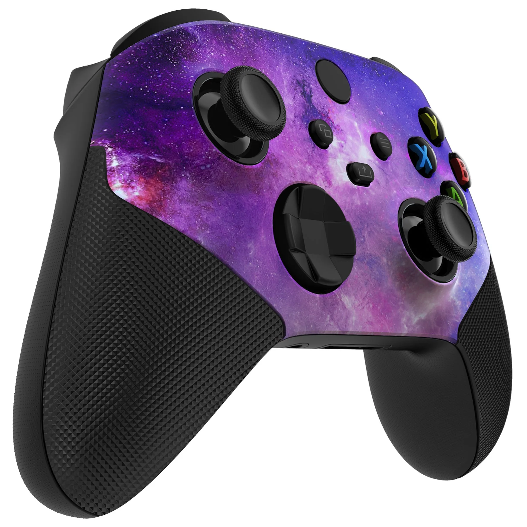 eXtremeRate ASR Version Performance Rubberized Grip Front Housing Shell with Accent Rings for Xbox Series X & S Controller - Nebula Galaxy - Image 8
