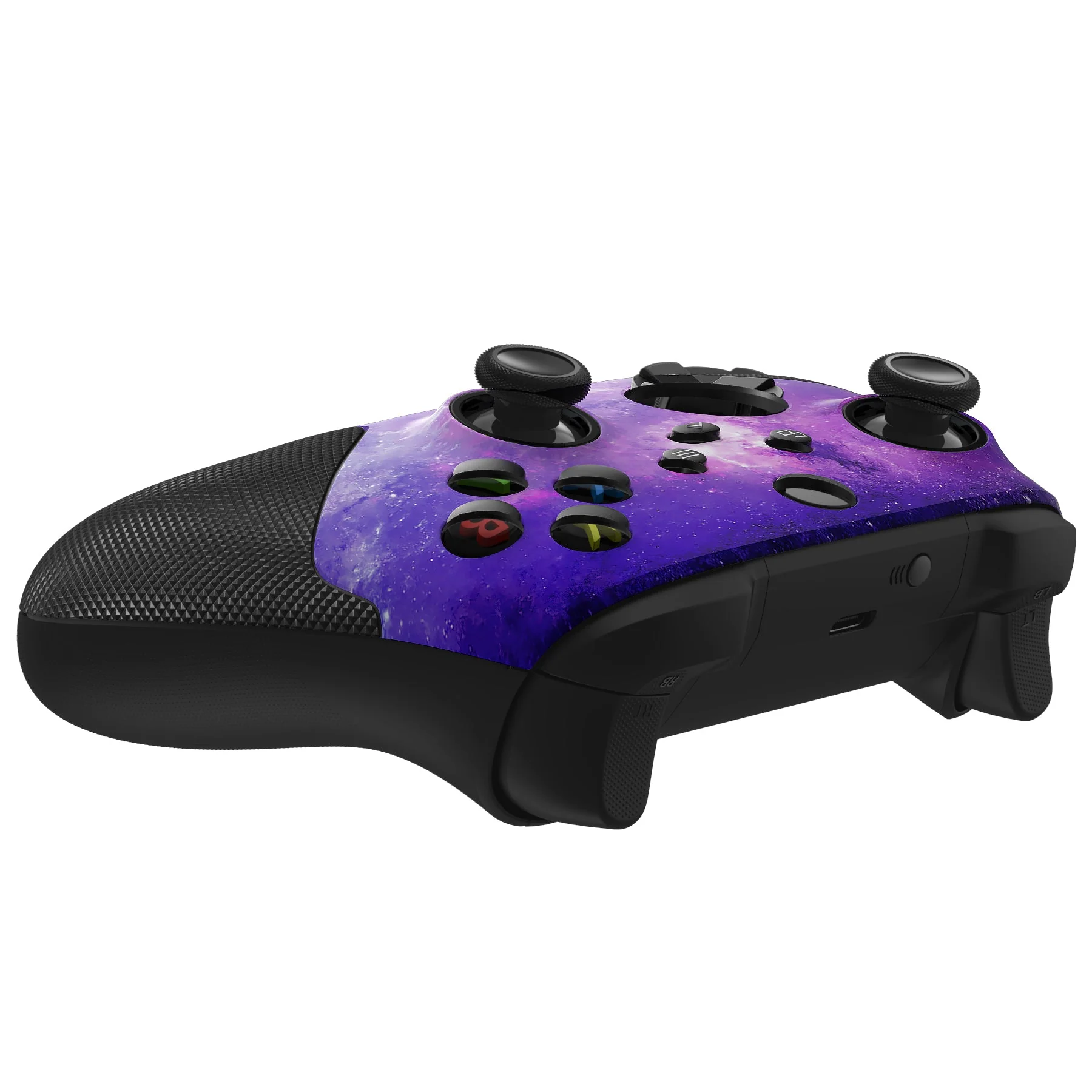 eXtremeRate ASR Version Performance Rubberized Grip Front Housing Shell with Accent Rings for Xbox Series X & S Controller - Nebula Galaxy - Image 9