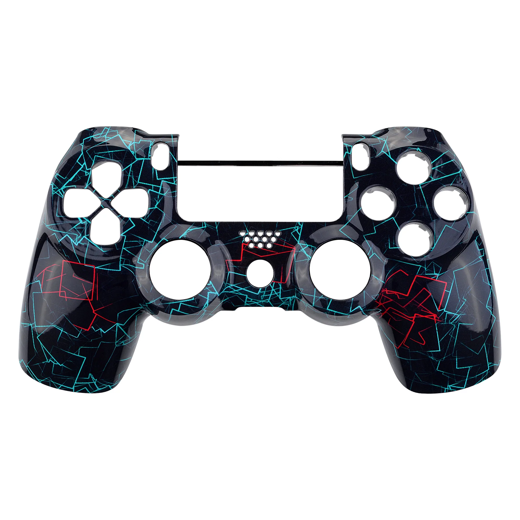 eXtremeRate Replacement Front Housing Shell for PS4 Slim Pro Controller Controller (CUH-ZCT2 JDM-040/050/055) - Neon Frame - Image 2