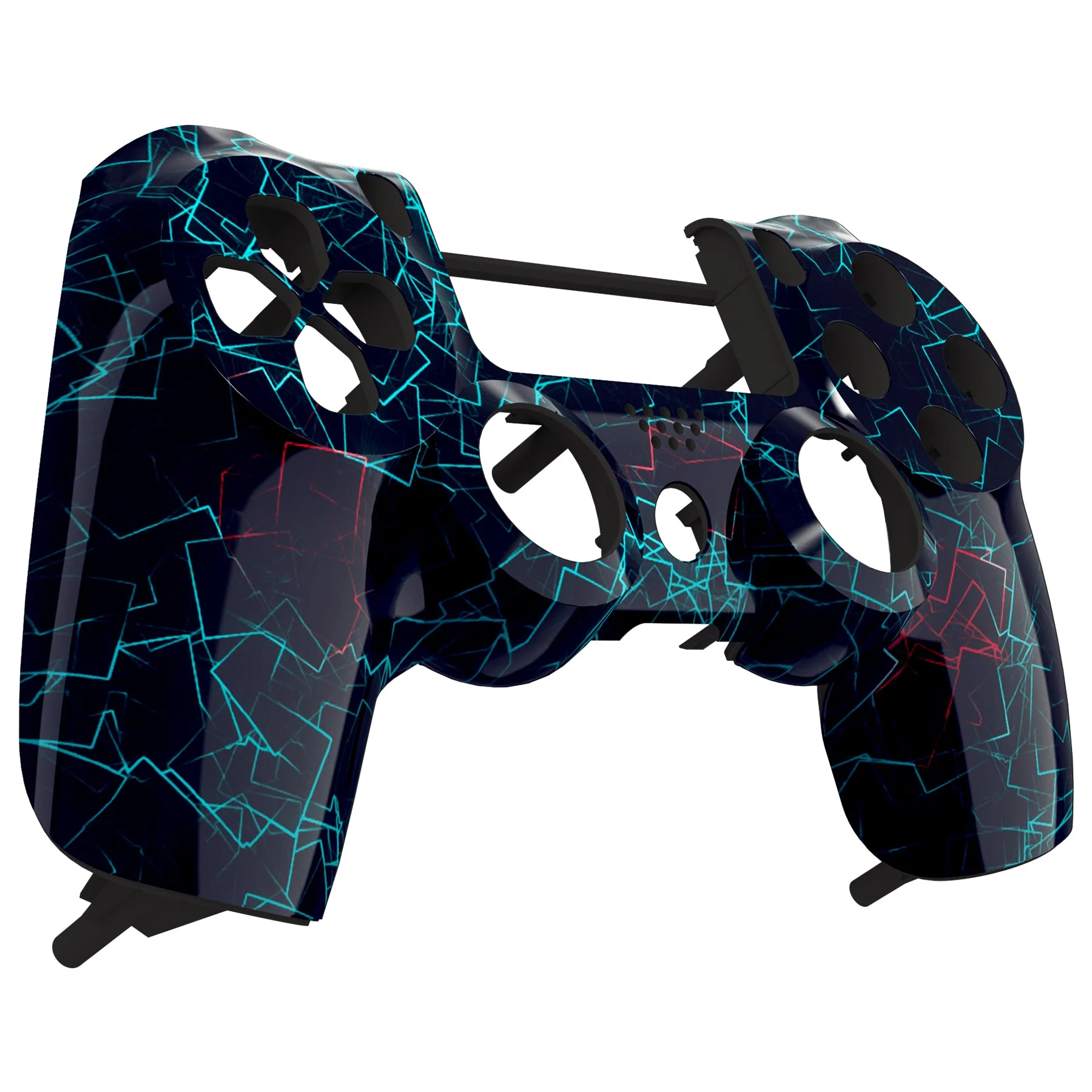eXtremeRate Replacement Front Housing Shell for PS4 Slim Pro Controller Controller (CUH-ZCT2 JDM-040/050/055) - Neon Frame - Image 4