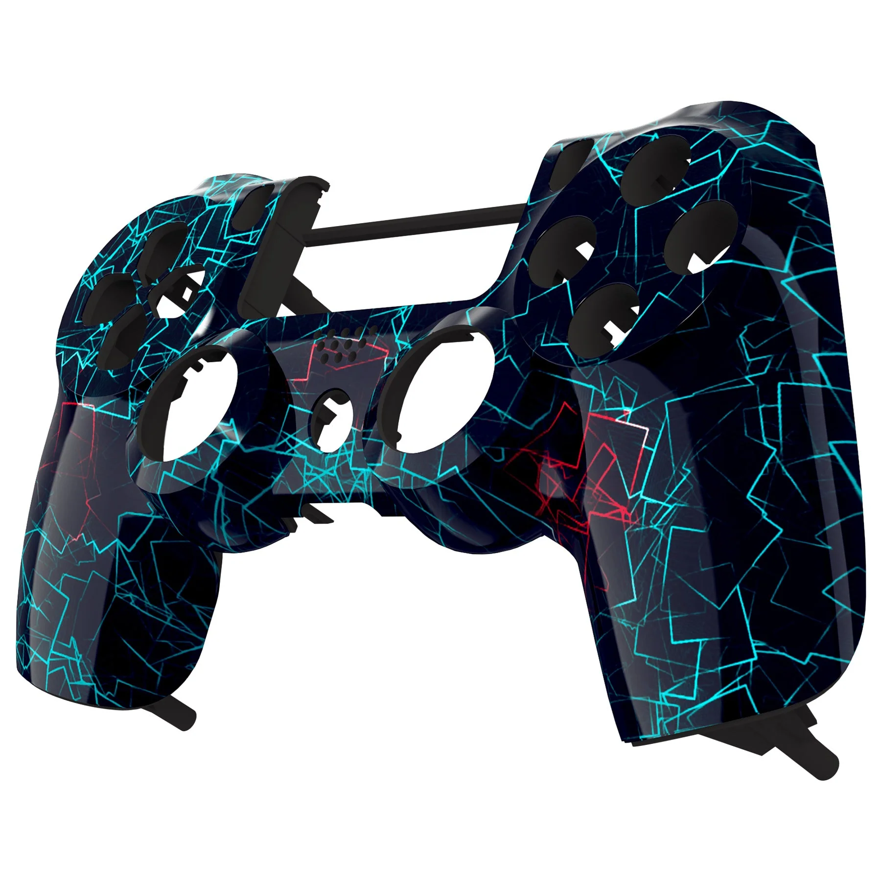 eXtremeRate Replacement Front Housing Shell for PS4 Slim Pro Controller Controller (CUH-ZCT2 JDM-040/050/055) - Neon Frame - Image 5