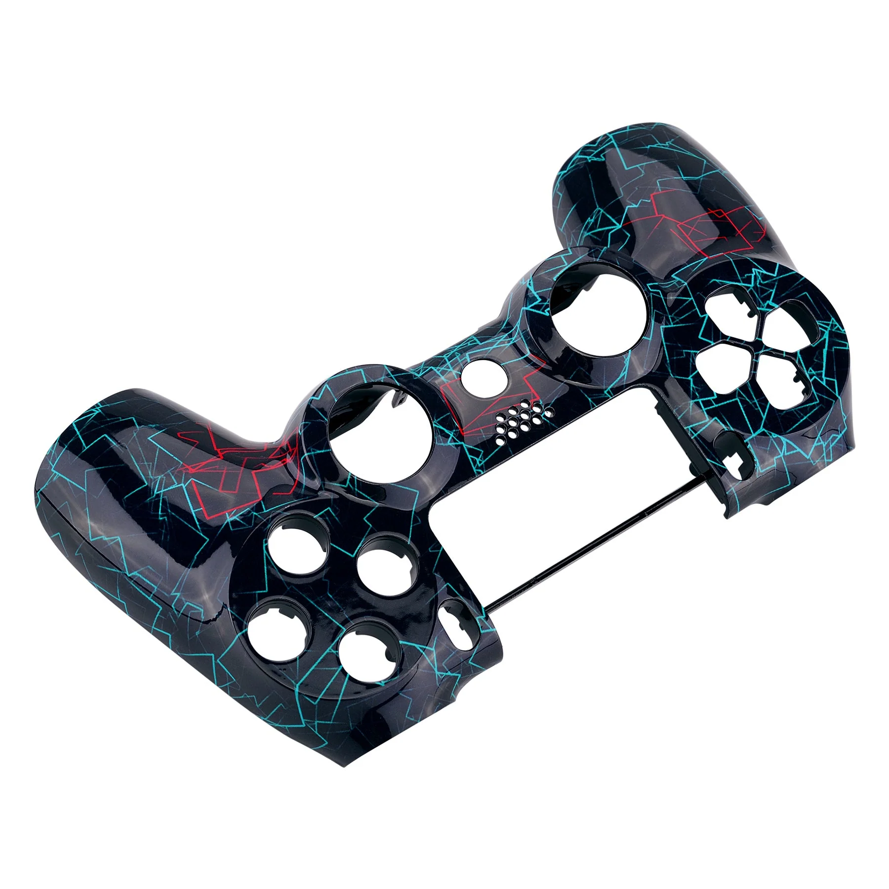 eXtremeRate Replacement Front Housing Shell for PS4 Slim Pro Controller Controller (CUH-ZCT2 JDM-040/050/055) - Neon Frame - Image 6