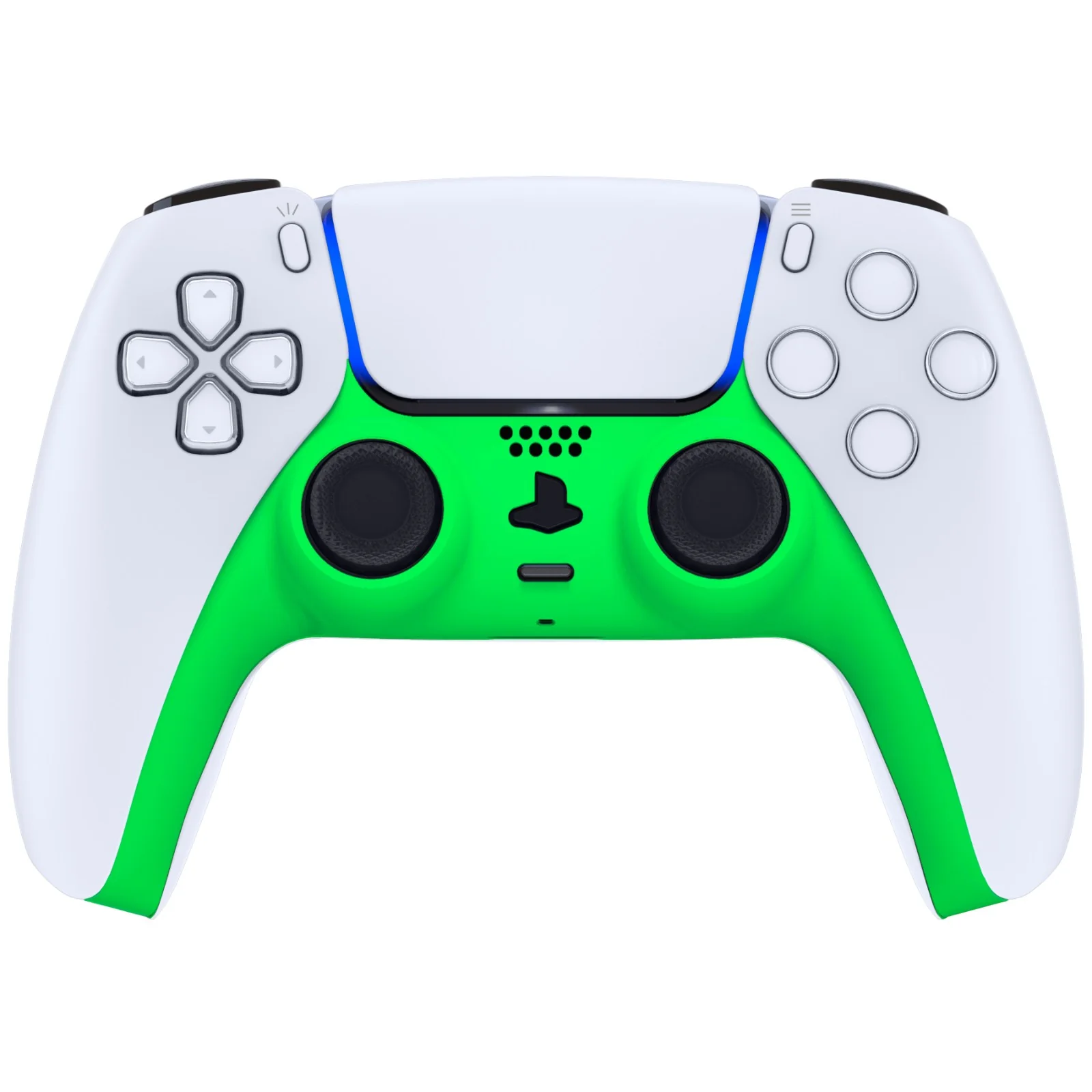 eXtremeRate Replacement Decorative Trim Shell with Accent Rings Compatible with PS5 Controller BDM-010/020/030/040/050 - Neon Green - Image 2