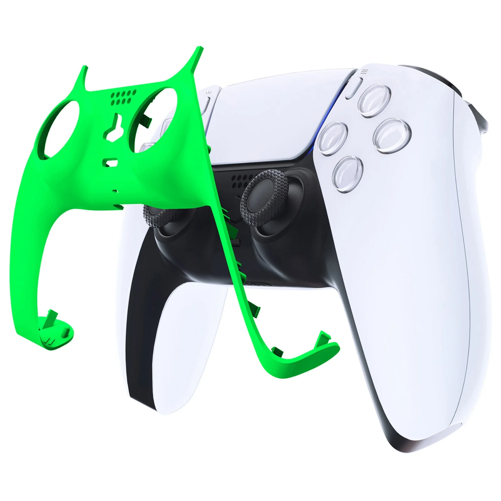 eXtremeRate Replacement Decorative Trim Shell with Accent Rings Compatible with PS5 Controller BDM-010/020/030/040/050 - Neon Green - Image 7