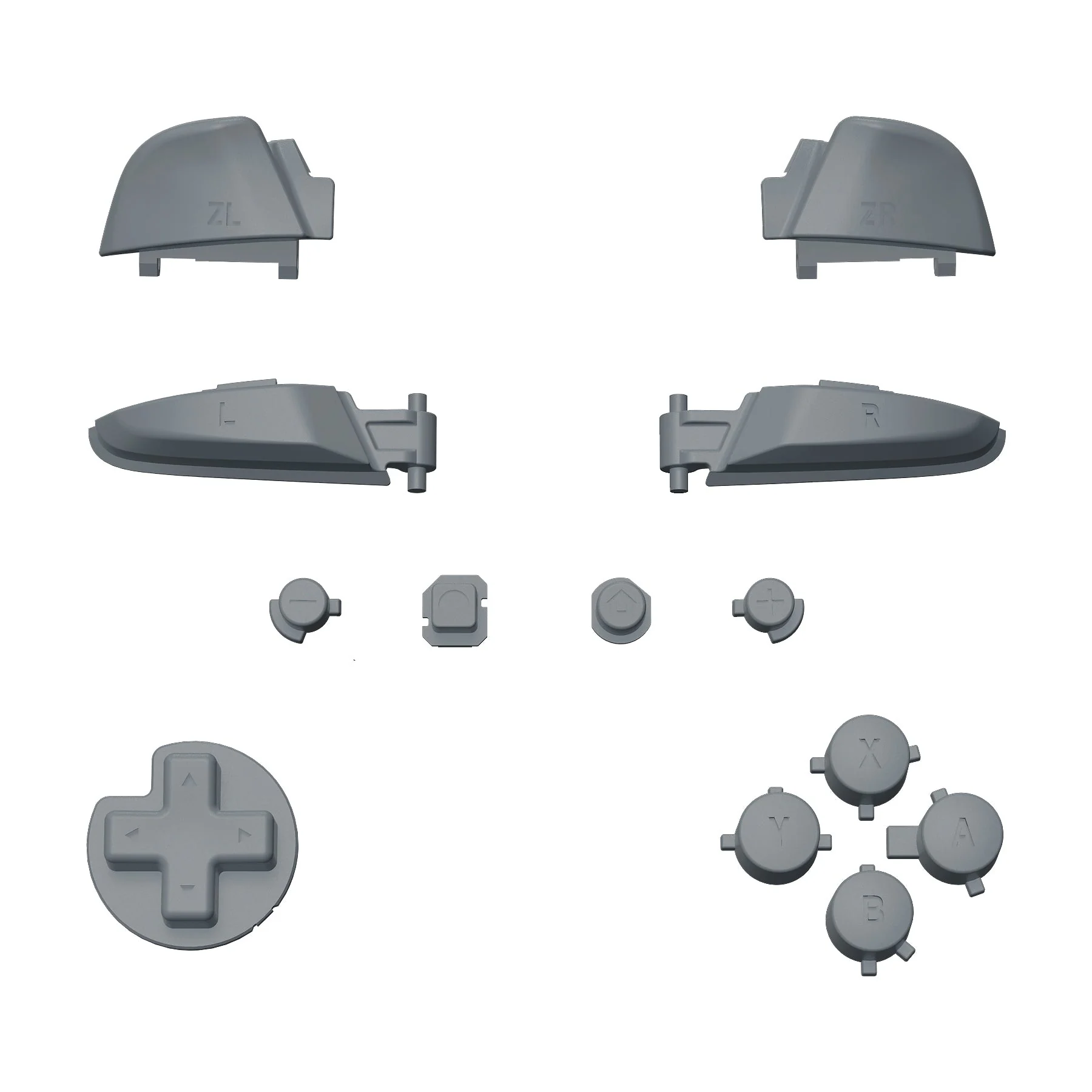 eXtremeRate DIY Replacement Full Set Buttons for Nintendo Switch Pro Controller - New Hope Gray - Image 2