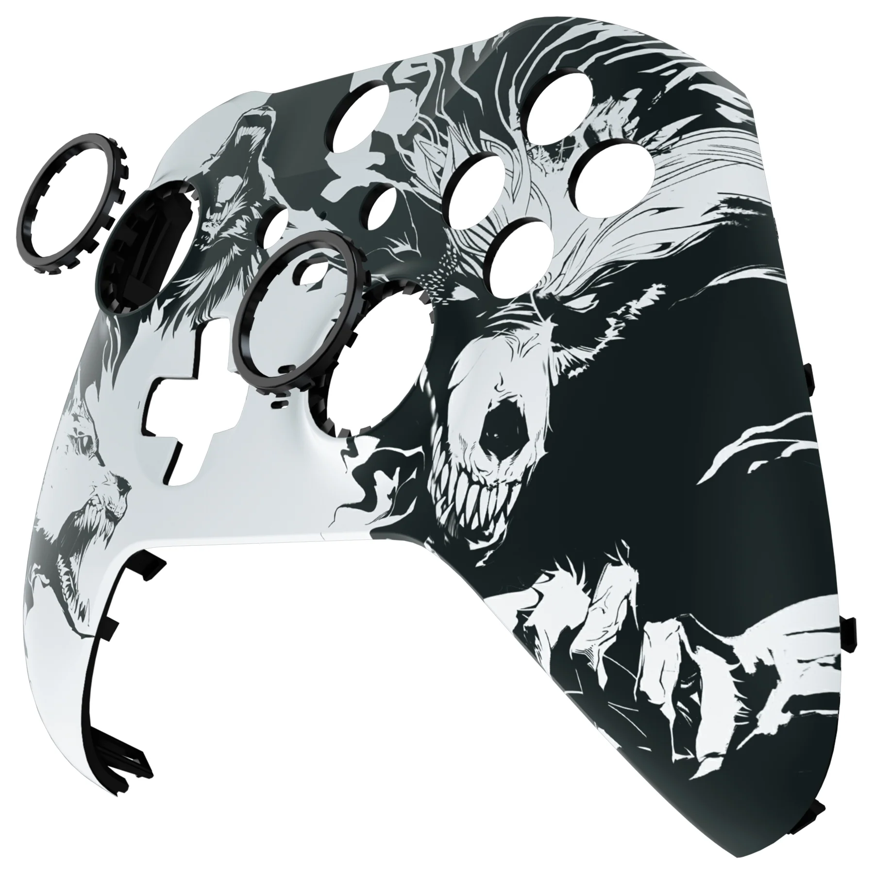 eXtremeRate Replacement Front Housing Shell Case with Accent Rings for Xbox One Elite Series 2 & Elite 2 Core Controller (Model 1797) - New Wolve Soul - Image 9